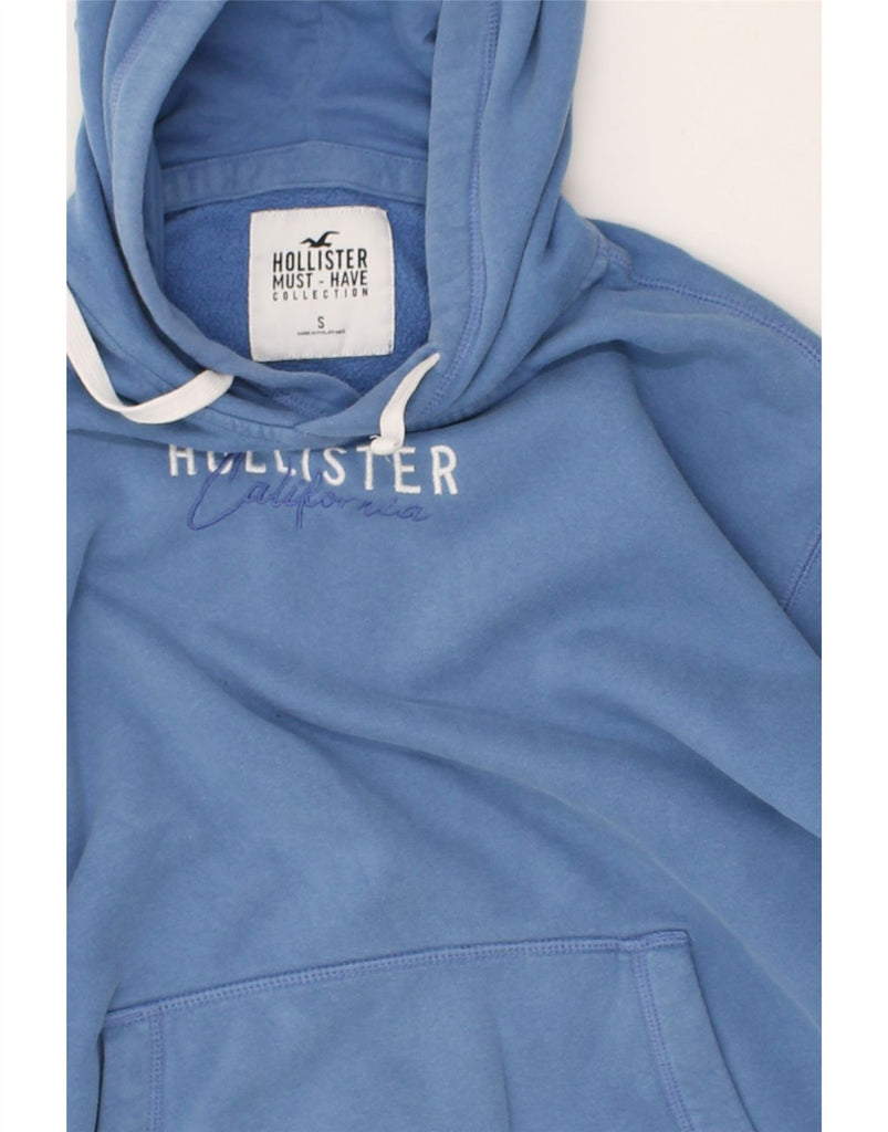 HOLLISTER Mens Graphic Hoodie Jumper Small Blue Cotton | Vintage Hollister | Thrift | Second-Hand Hollister | Used Clothing | Messina Hembry 