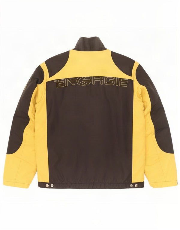 Energie Mens Graphic Racer Jacket UK 44 2XL Black Colourblock Polyamide