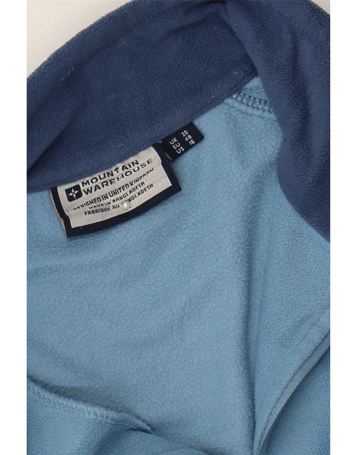 MOUNTAIN WAREHOUSE Womens Zip Neck Fleece Jumper UK 20 2XL Blue Polyester Vintage Mountain Warehouse and Second-Hand Mountain Warehouse from Messina Hembry 