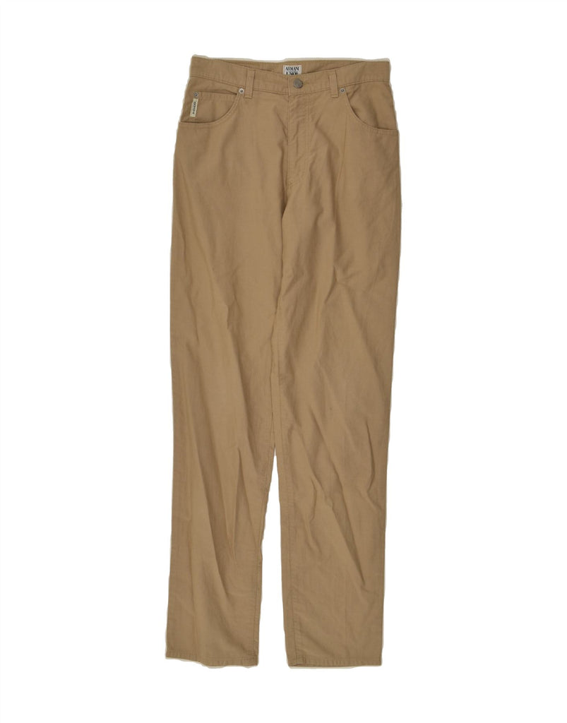 ARMANI JUNIOR Girls Straight Casual Trousers 15-16 Years W26 L32 Brown | Vintage Armani Junior | Thrift | Second-Hand Armani Junior | Used Clothing | Messina Hembry 