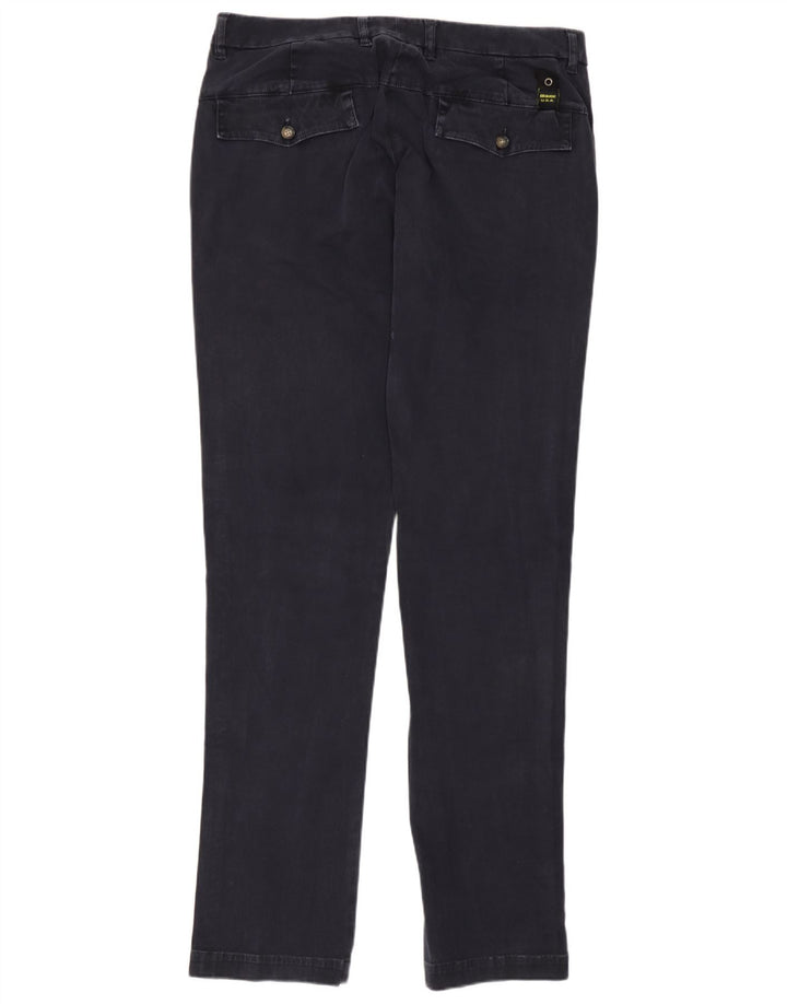 Blauer Mens Slim Chino Trousers W32 L34 Navy Blue Cotton