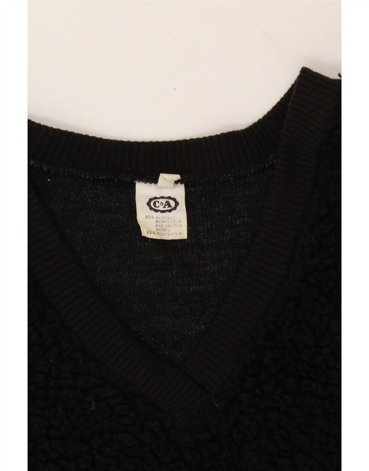 C&A Womens Oversized Fleece Jumper EU 36 Small Black Acrylic Vintage C&A and Second-Hand C&A from Messina Hembry 