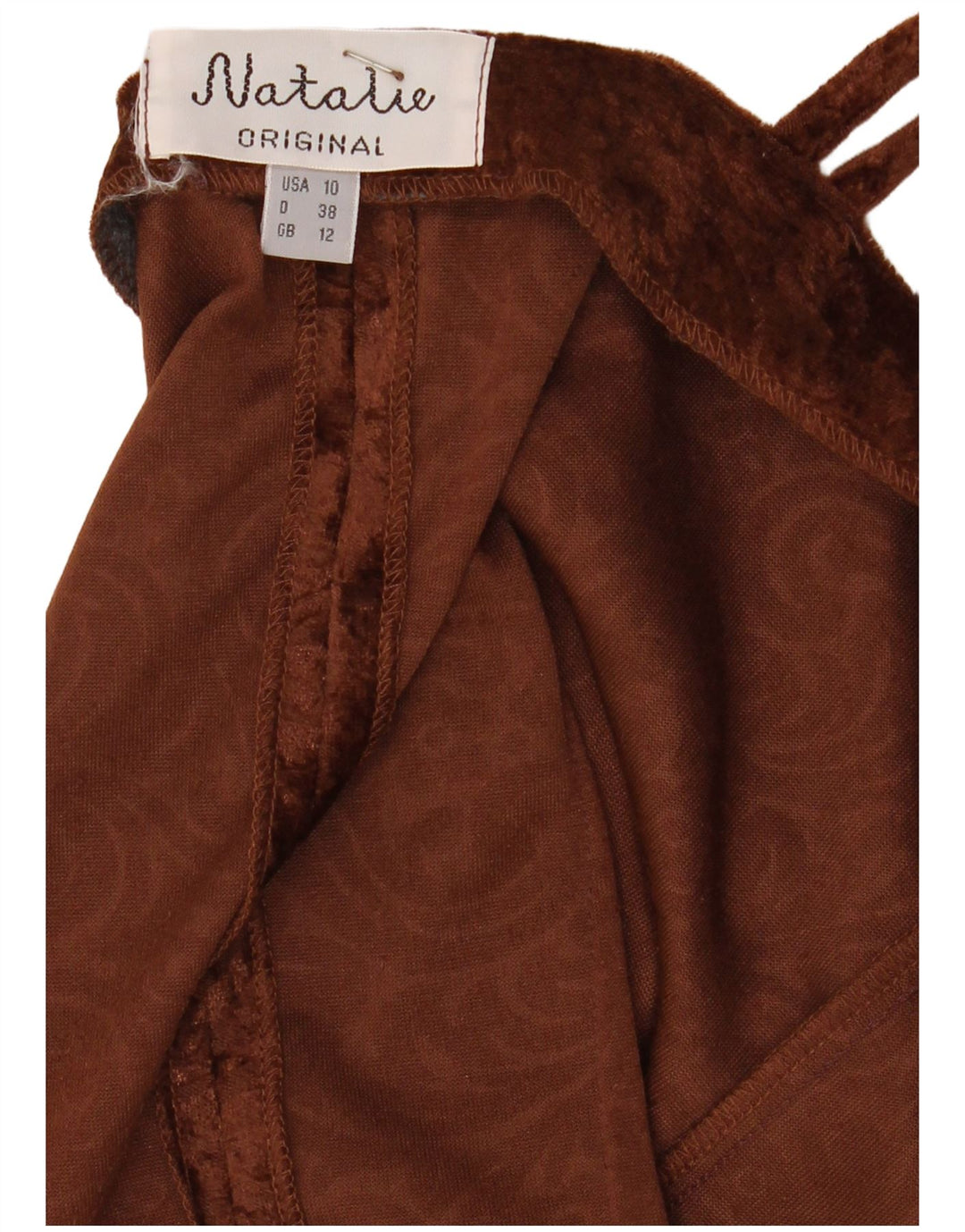 Vintage Womens Velvet 2 Piece Set UK 12 Medium  Brown Paisley