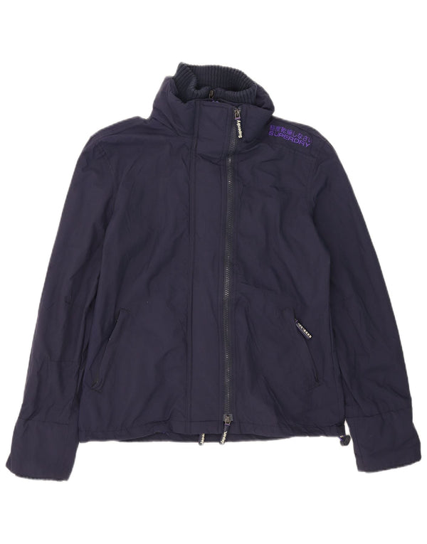 Superdry Womens The Windcheater Windbreaker Jacket UK 10 Small Navy Blue