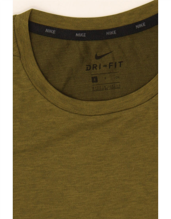 NIKE Mens Dri Fit T-Shirt Top Small Khaki Polyester Vintage Nike and Second-Hand Nike from Messina Hembry 
