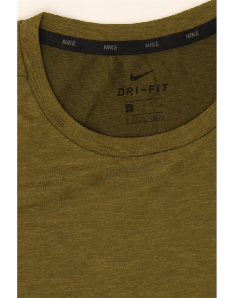 NIKE Mens Dri Fit T-Shirt Top Small Khaki Polyester Vintage Nike and Second-Hand Nike from Messina Hembry 
