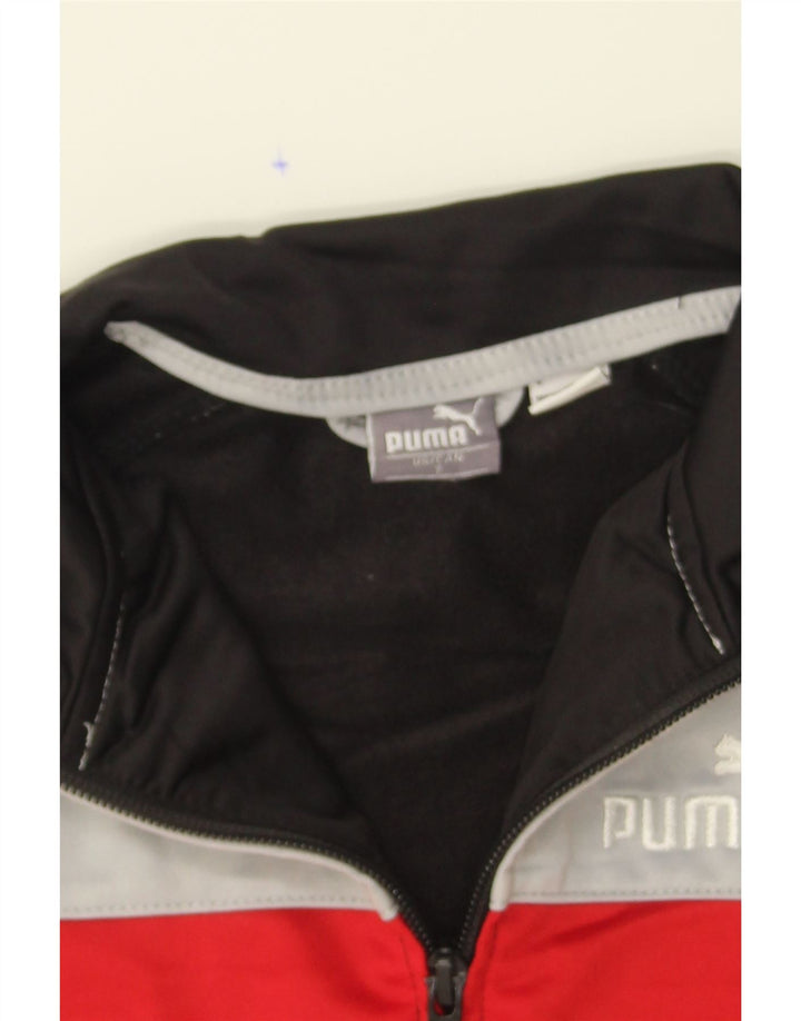 PUMA Boys Tracksuit Top Jacket 6-7 Years Black Colourblock Polyester Vintage Puma and Second-Hand Puma from Messina Hembry 