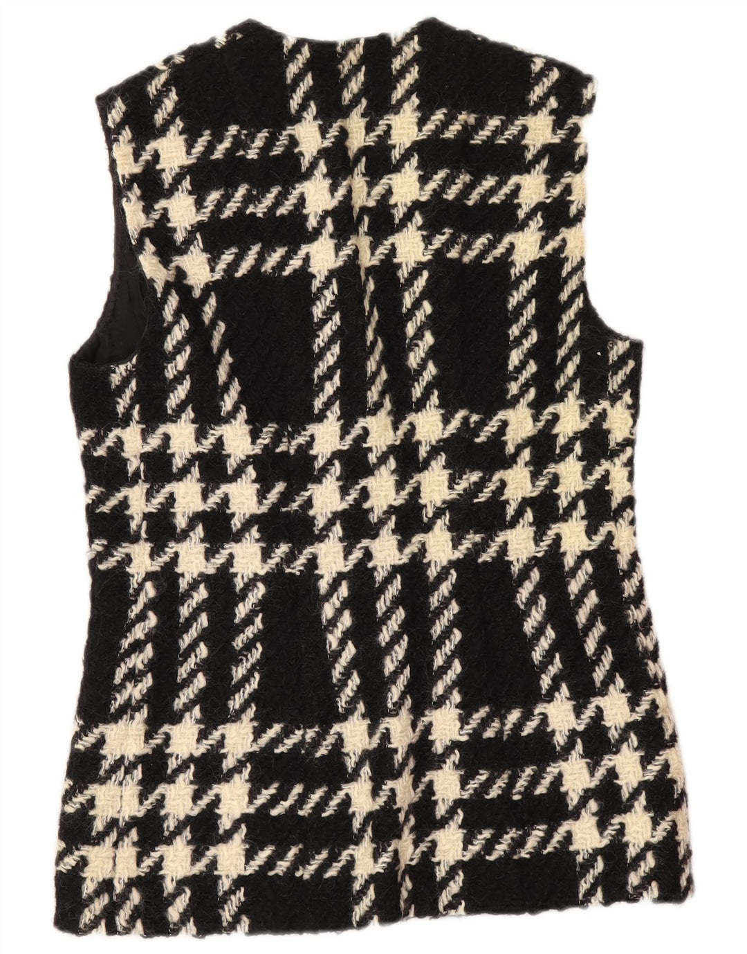 Vintage Womens Gilet UK 12 Medium Black Check