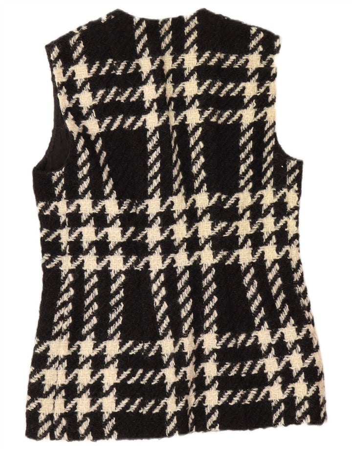 Vintage Womens Gilet UK 12 Medium Black Check