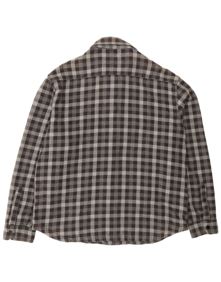 Marks & Spencer Mens Regular Fit Overshirt Flannel Shirt XL Grey Gingham