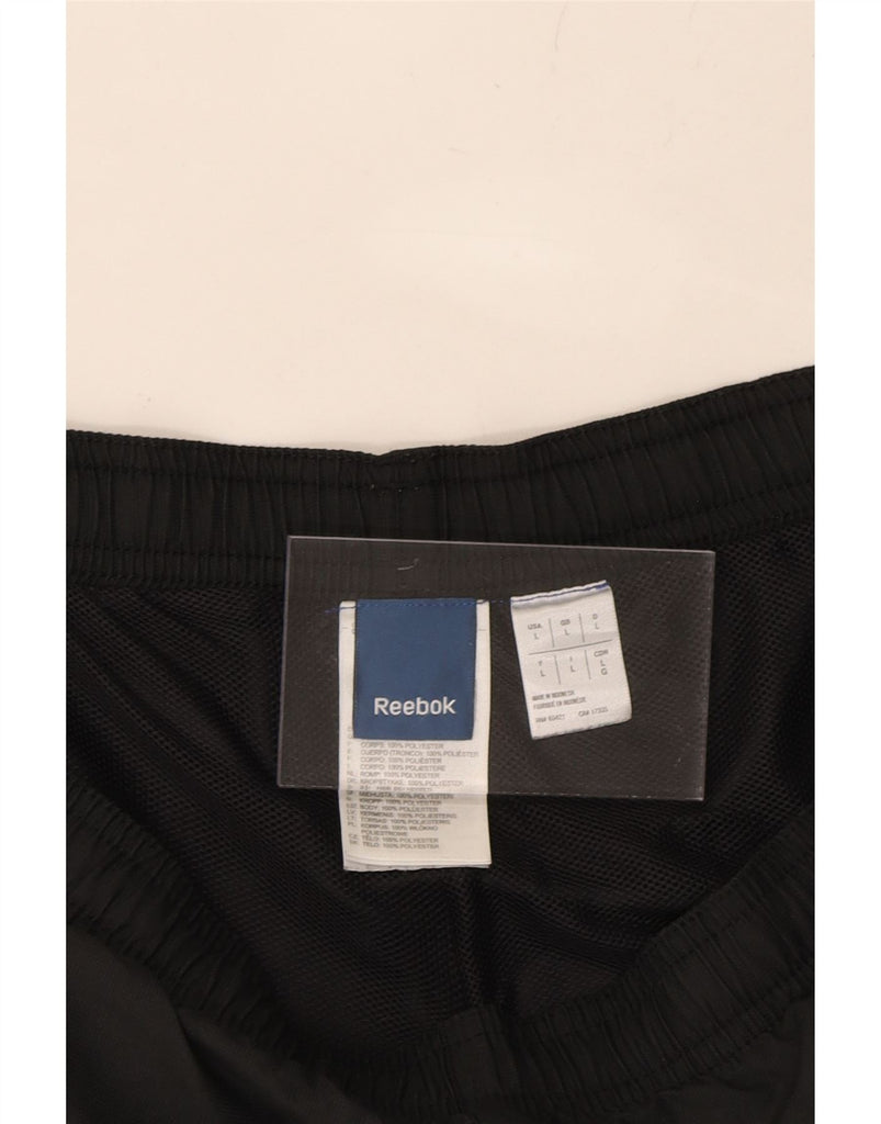 REEBOK Mens Sport Shorts Large Black Polyester Vintage Reebok and Second-Hand Reebok from Messina Hembry 