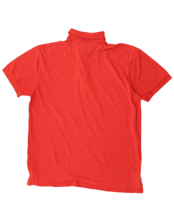 Tommy Hilfiger Mens Polo Shirt Large Red Cotton