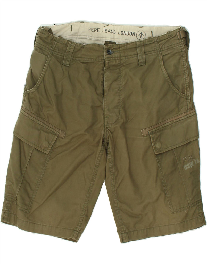 PEPE JEANS Mens Cargo Shorts W32 Medium Green Cotton | Vintage PEPE Jeans | Thrift | Second-Hand PEPE Jeans | Used Clothing | Messina Hembry 
