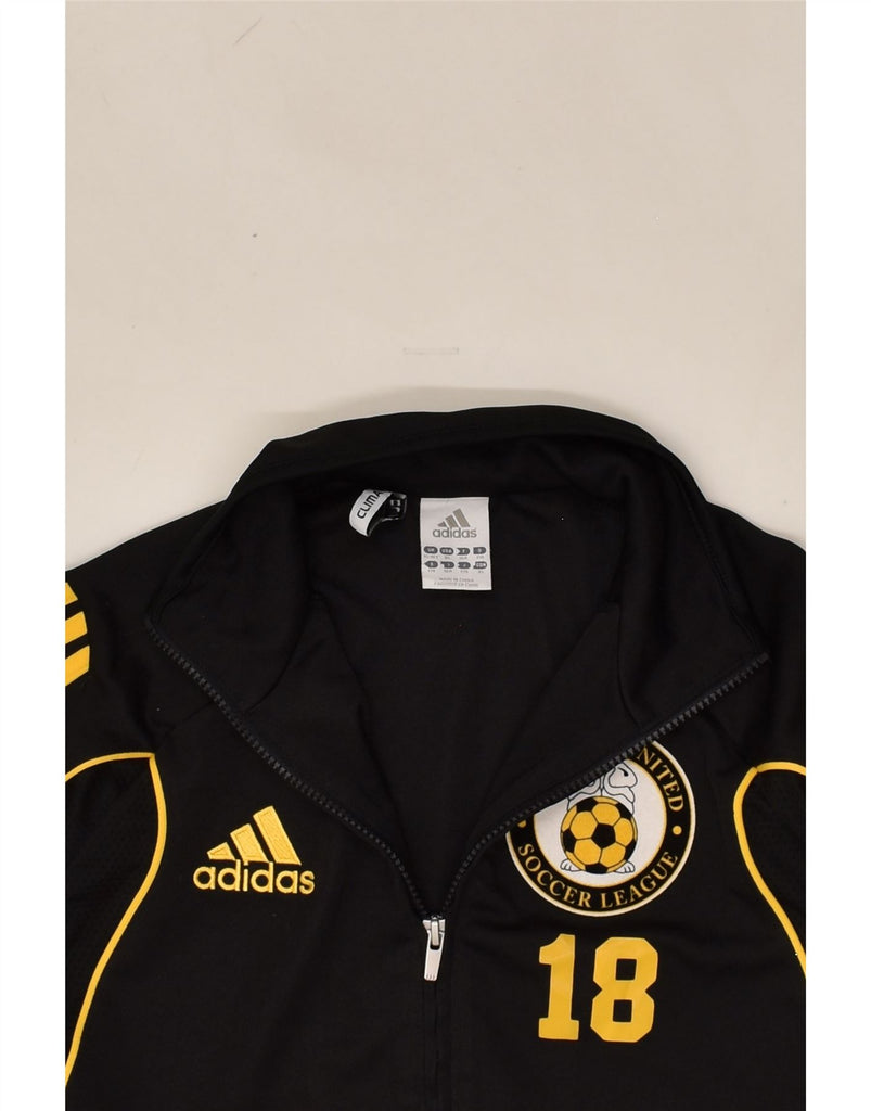 ADIDAS Boys Graphic Tracksuit Top Jacket 15-16 Years Black Polyester | Vintage Adidas | Thrift | Second-Hand Adidas | Used Clothing | Messina Hembry 