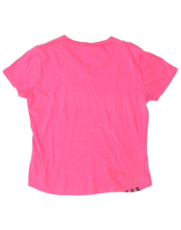 Adidas Womens T-Shirt Top UK 10 Small  Pink Cotton