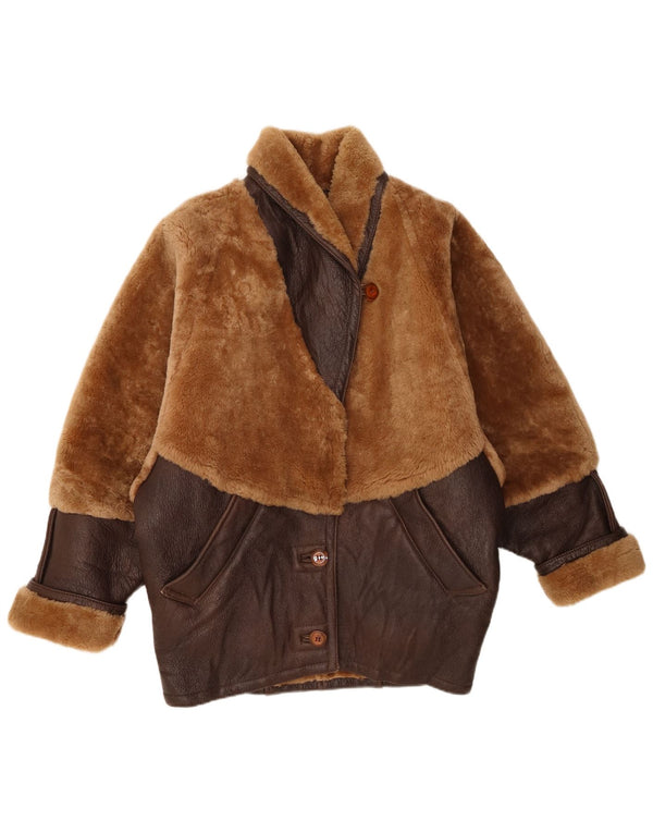 Vintage Womens Oversized Jacket IT 40 Small Brown Colourblock