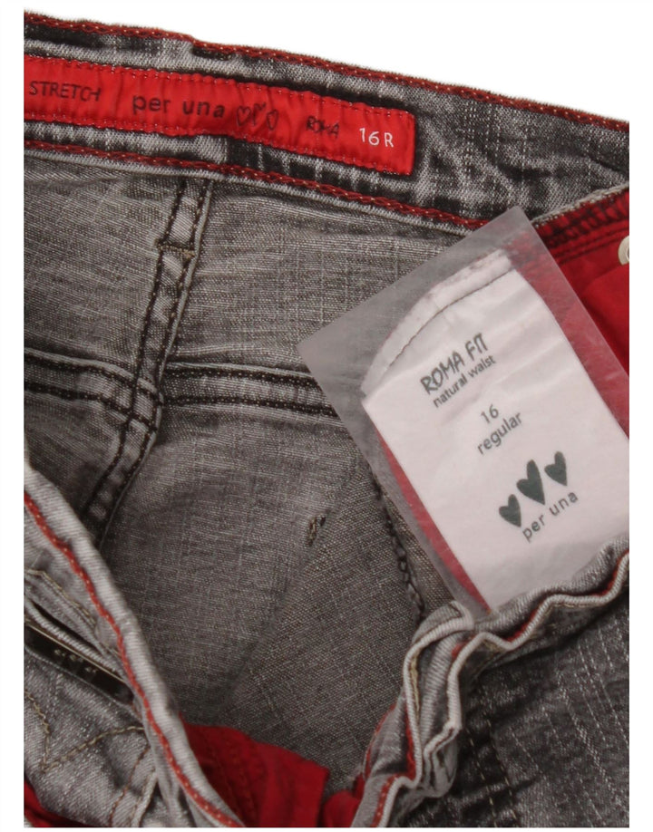 MARKS & SPENCER Womens Stretch Straight Jeans UK 16 Large W32 L30 Grey