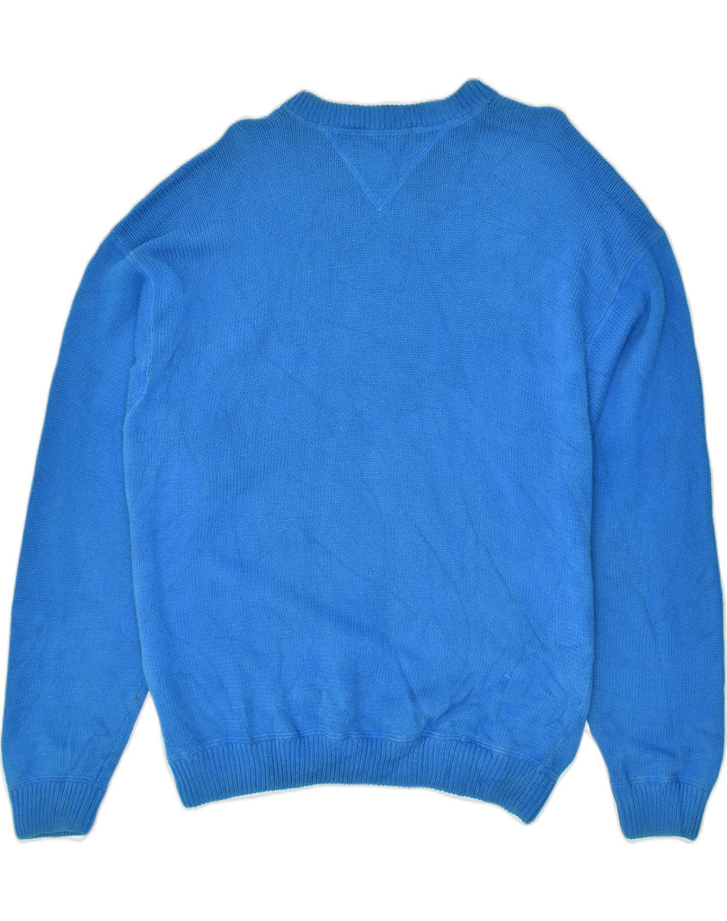 TOMMY HILFIGER Mens Crew Neck Jumper Sweater XL Blue Cotton | Vintage Tommy Hilfiger | Thrift | Second-Hand Tommy Hilfiger | Used Clothing | Messina Hembry 