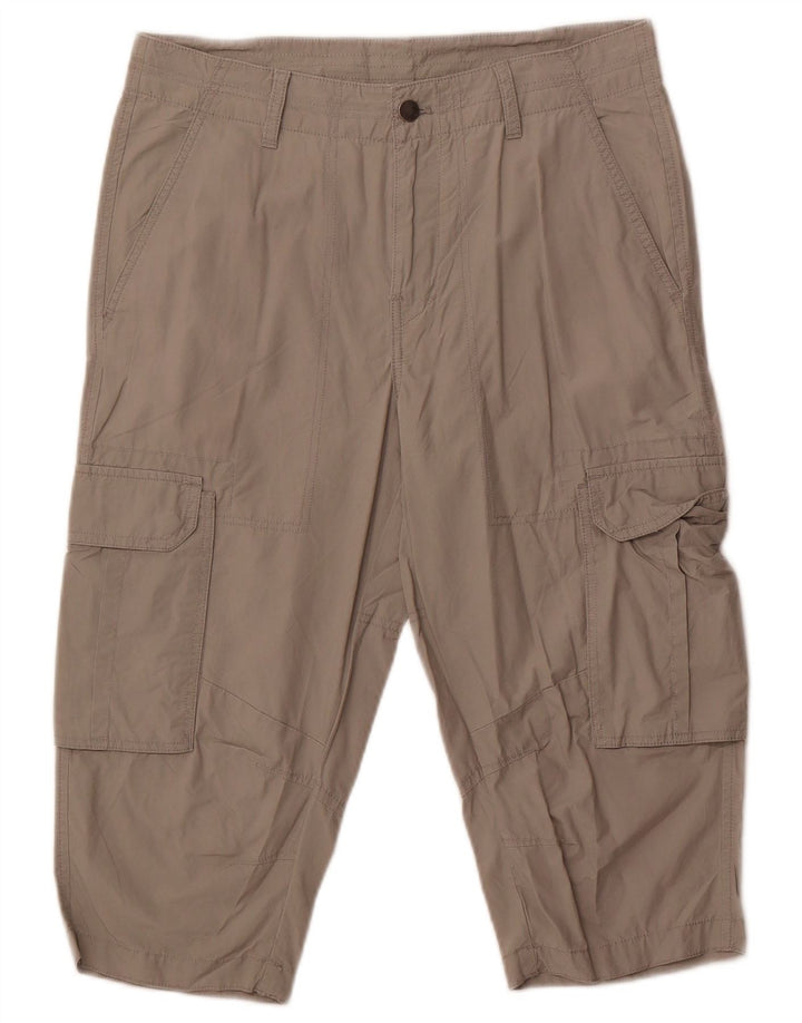 CALVIN KLEIN Mens Cargo Bermuda Shorts W32 Medium Grey Cotton