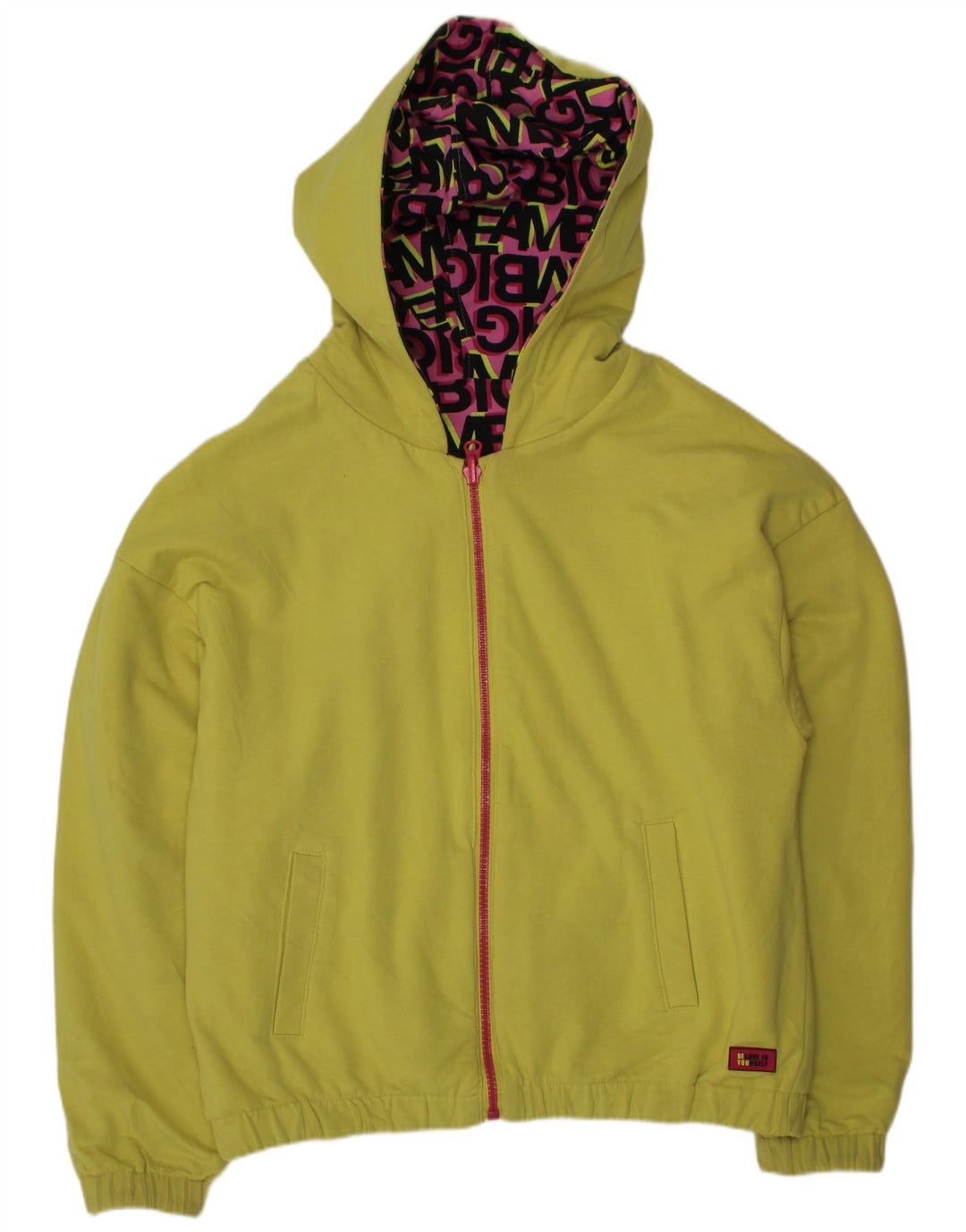 VINTAGE Girls Graphic Hooded Reversible Jacket 11-12 Years Pink Cotton