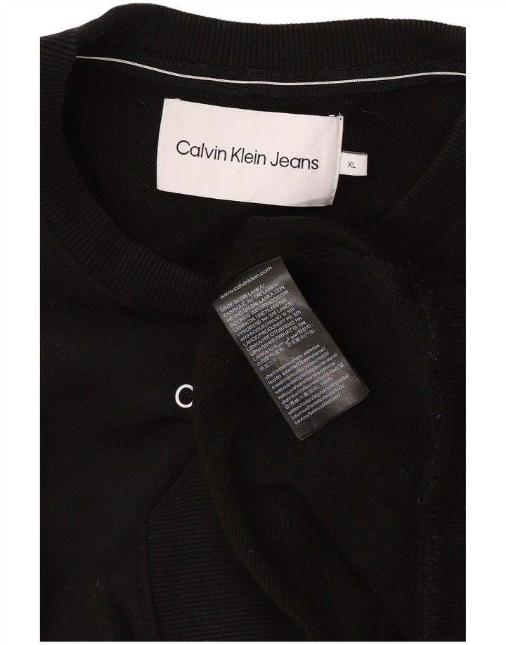 Calvin Klein Jeans Mens Sweatshirt Jumper XL Black Cotton