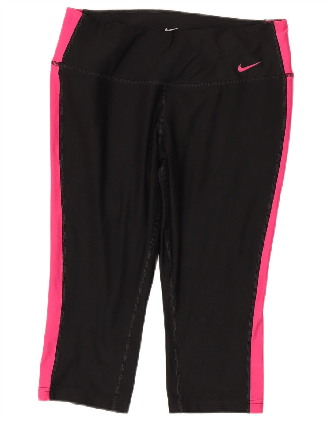Nike Womens Dri Fit Capri Leggings UK 12 Medium Black Colourblock