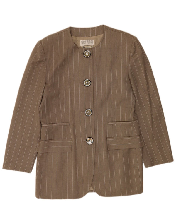 Elisa Landri Womens 4 Button Blazer Jacket IT 46 Large Grey Pinstripe