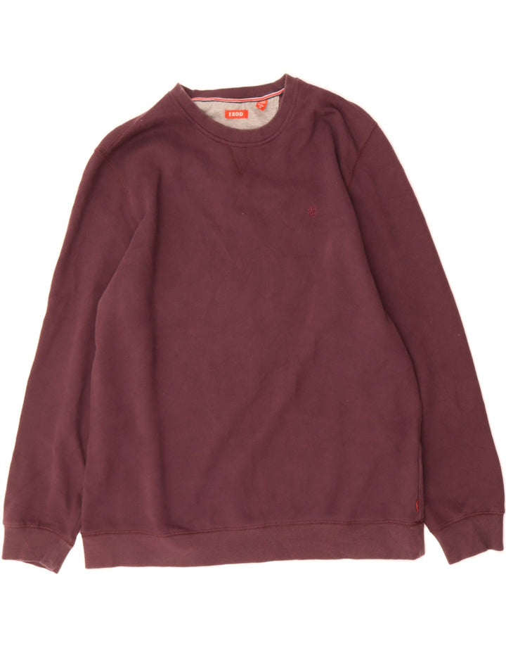 IZOD Mens Sweatshirt Jumper XL Burgundy Cotton Vintage Izod and Second-Hand Izod from Messina Hembry 
