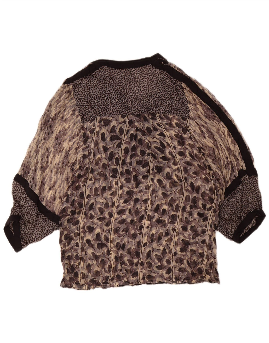 Zara Womens 3/4 Sleeve Blouse Top UK 12 Medium Multicoloured Animal Print