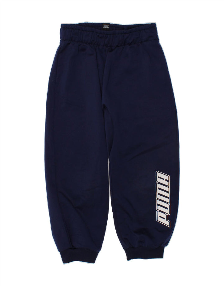 PUMA Boys Graphic Tracksuit Trousers Joggers 3-4 Years Navy Blue Vintage Puma and Second-Hand Puma from Messina Hembry 