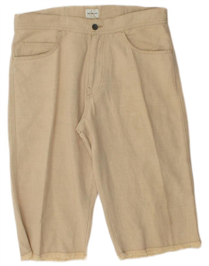 Calvin Klein Mens Bermuda Shorts W30 Medium Beige Cotton