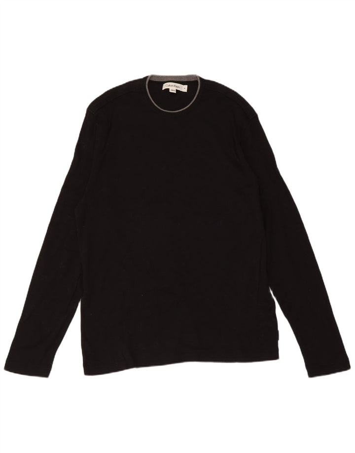 Calvin Klein Mens Crew Neck Jumper Sweater Medium Black Cotton