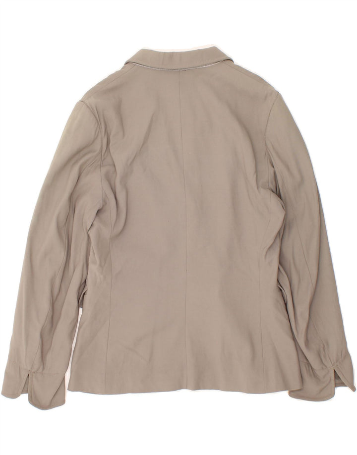 KENZO Womens 3 Button Blazer Jacket UK 12 Medium Khaki Tie Dye Wool Vintage Kenzo and Second-Hand Kenzo from Messina Hembry 