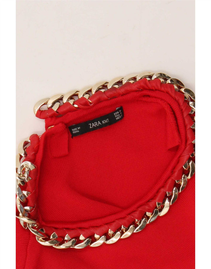 Zara Womens Vest Top UK 12 Medium Red