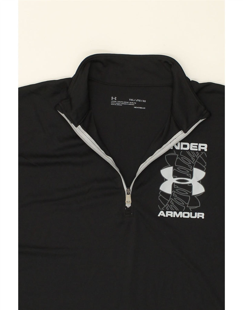 UNDER ARMOUR Boys Heat Gear Pullover Tracksuit Top 13-14 Years XL Black | Vintage Under Armour | Thrift | Second-Hand Under Armour | Used Clothing | Messina Hembry 