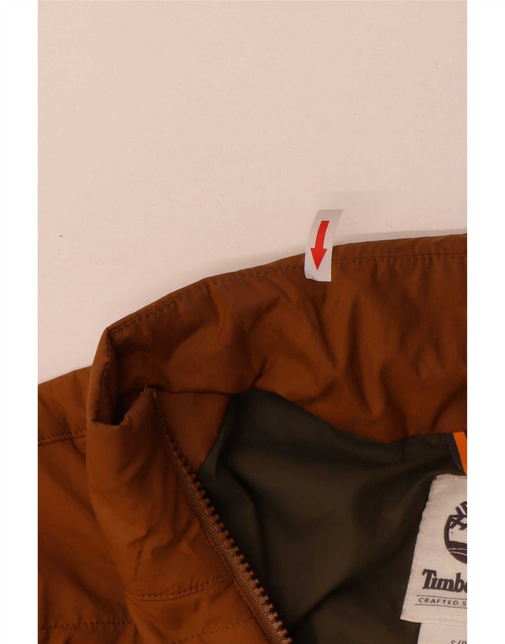 Timberland Mens Oversized Padded Jacket UK 36 Small Brown Polyester