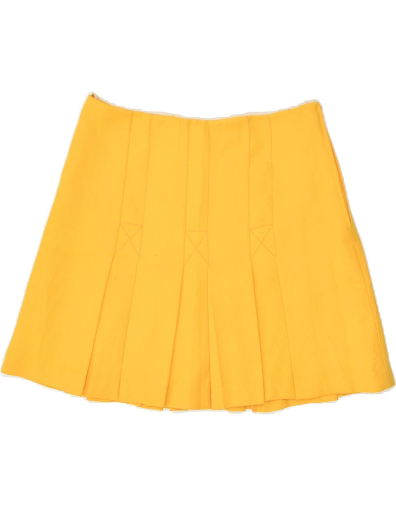 TREVIRA Womens A-Line Skirt Small W28 Yellow Polyester | Vintage Trevira | Thrift | Second-Hand Trevira | Used Clothing | Messina Hembry 