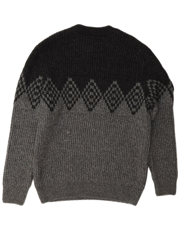 Superdry Mens Crew Neck Jumper Sweater XL Grey Argyle/Diamond Acrylic