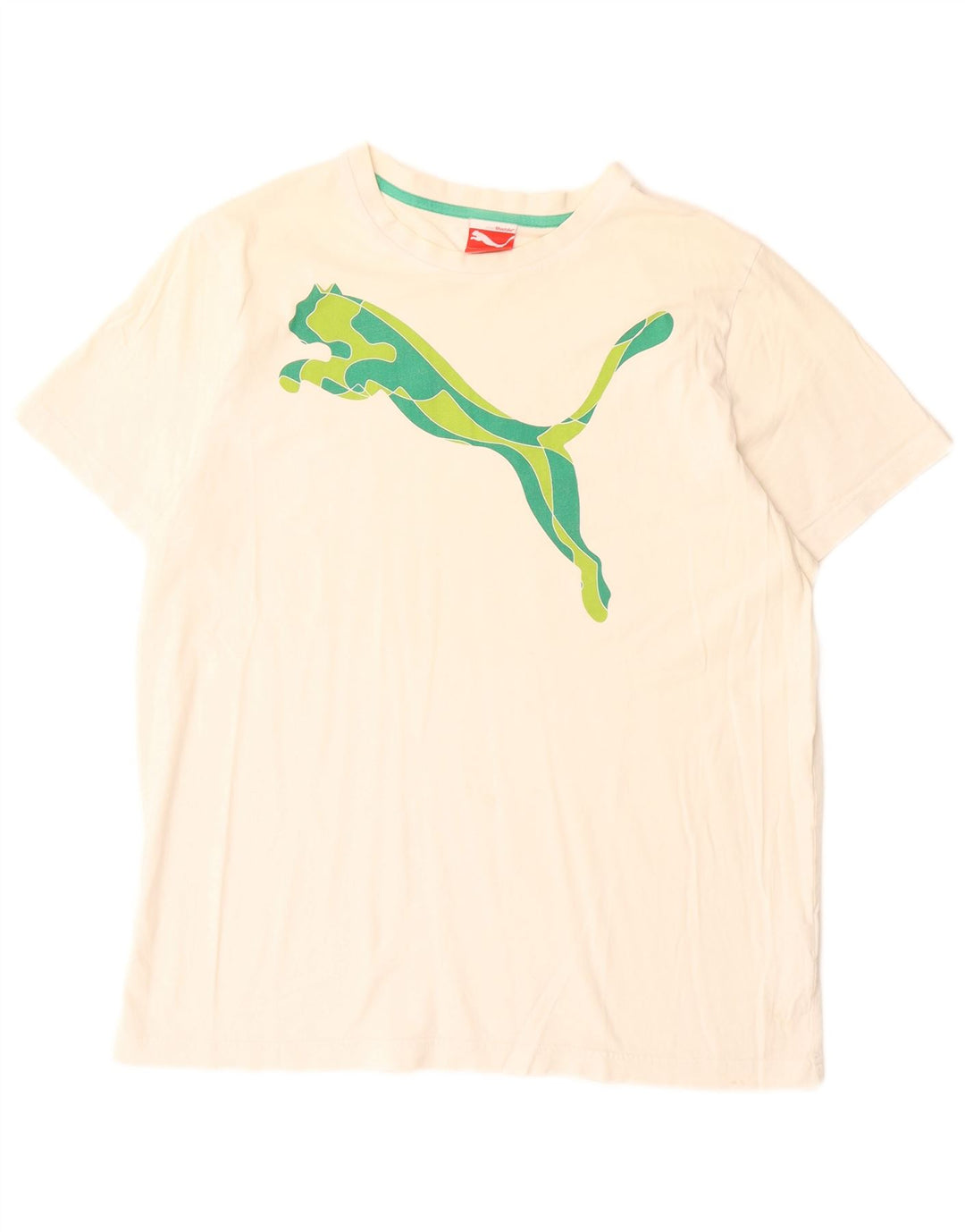 Puma Mens Graphic T-Shirt Top Large White Cotton