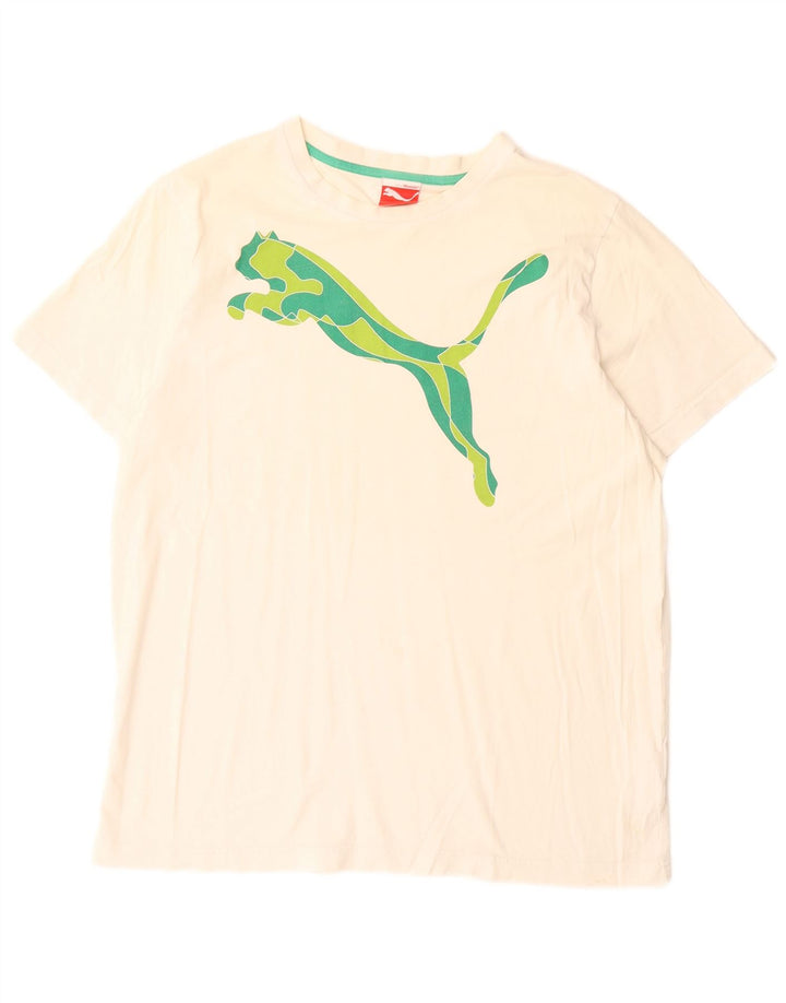 Puma Mens Graphic T-Shirt Top Large White Cotton