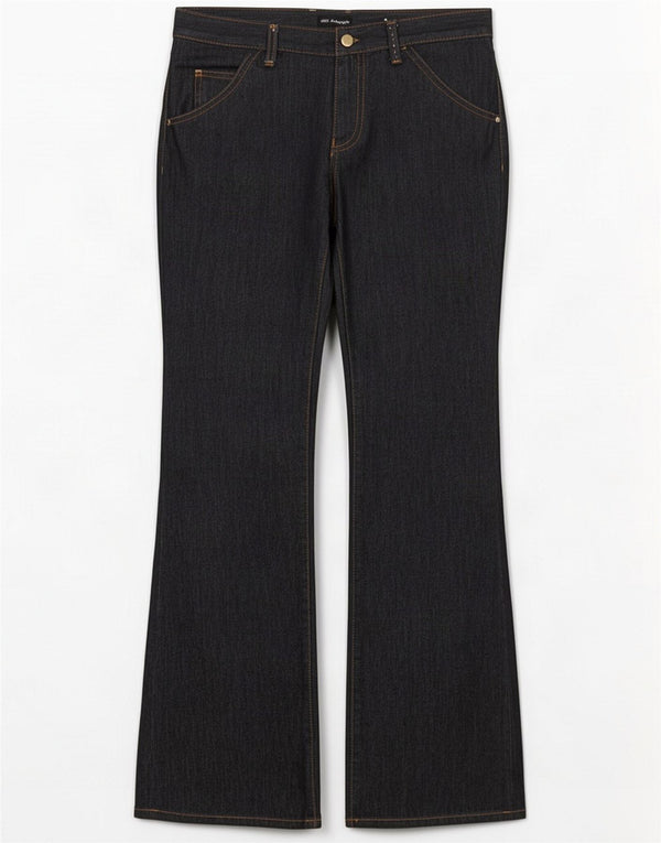 Marks & Spencer Mens Autograph Bootcut Jeans UK 10 Small W30 L30 Navy Blue