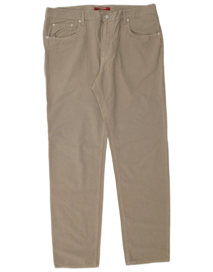 Carrera Mens 700 Regular Casual Trousers W40 L33 Beige Cotton