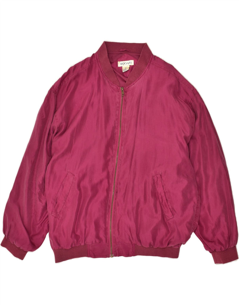 VINTAGE Mens Loose Fit Bomber Jacket UK 38 Medium Pink Silk | Vintage Vintage | Thrift | Second-Hand Vintage | Used Clothing | Messina Hembry 
