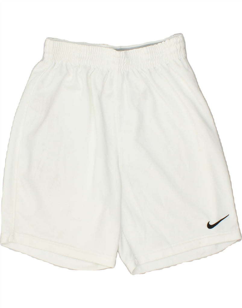 NIKE Mens Sport Shorts Small White Polyester | Vintage Nike | Thrift | Second-Hand Nike | Used Clothing | Messina Hembry 