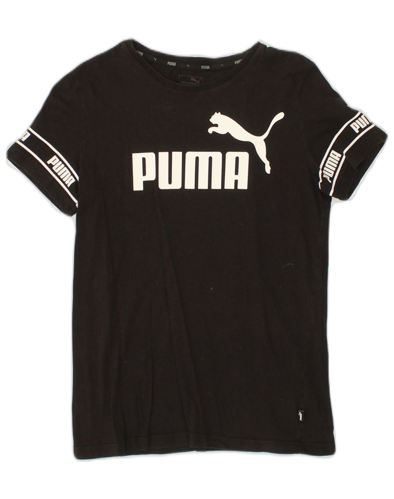 PUMA Boys Graphic T-Shirt Top 13-14 Years Black Cotton | Vintage Puma | Thrift | Second-Hand Puma | Used Clothing | Messina Hembry 