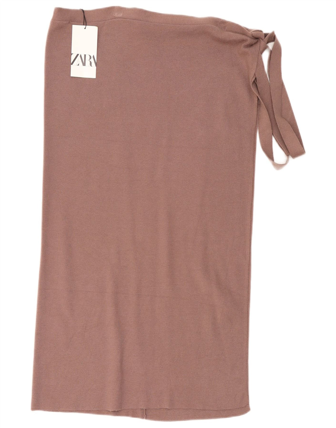 Zara Womens Knit Wrap Skirt Medium W28 Brown Viscose