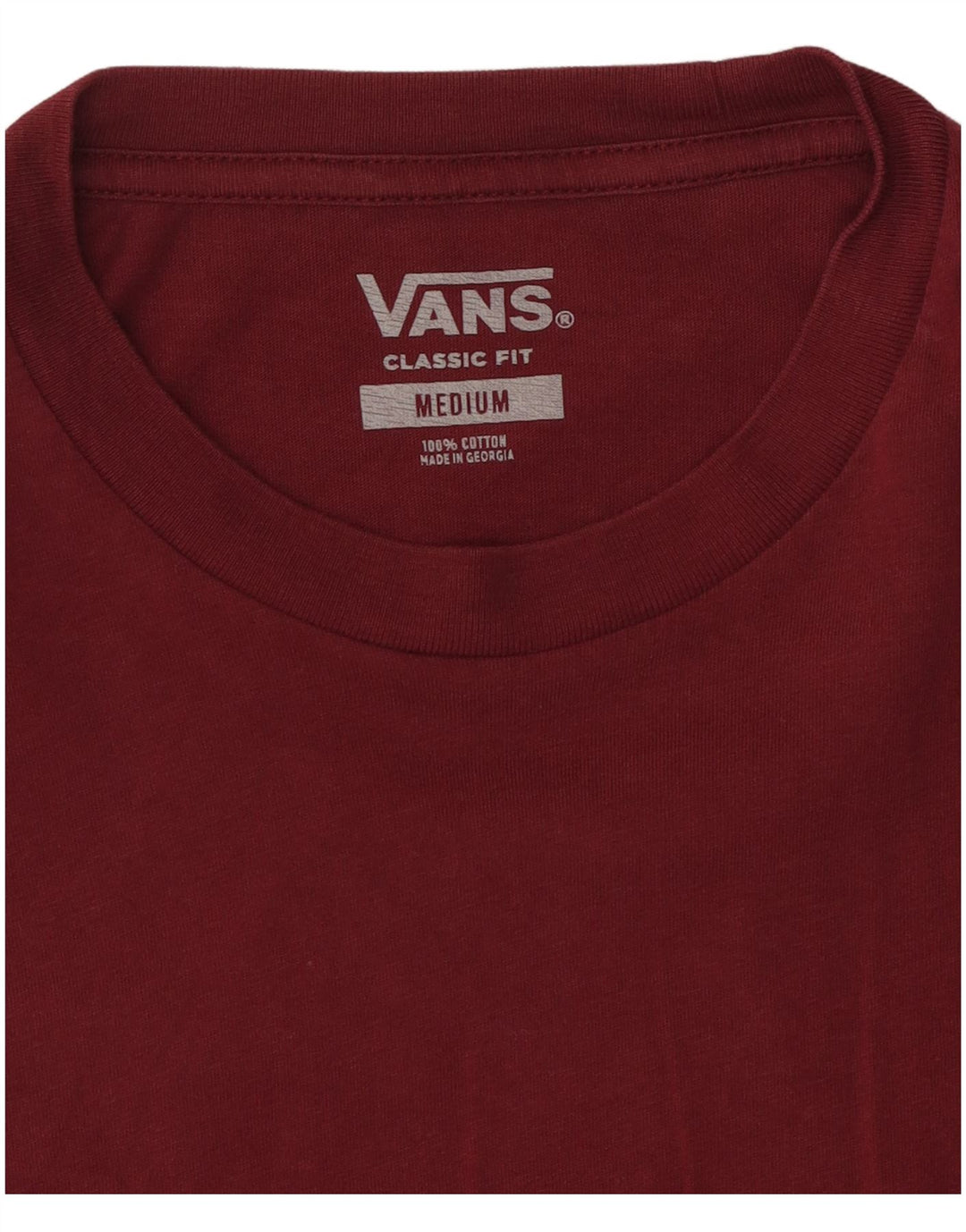 VANS Mens Classic Fit Graphic T-Shirt Top Medium Burgundy Cotton