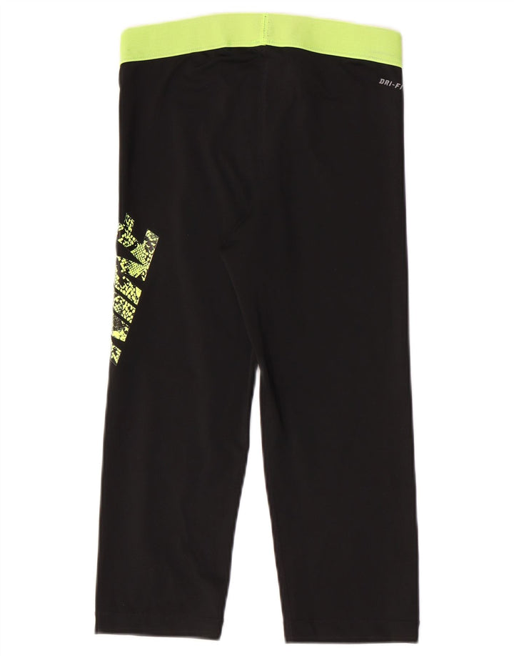 Nike Womens Graphic Capri Leggings UK 12 Medium Black Colourblock