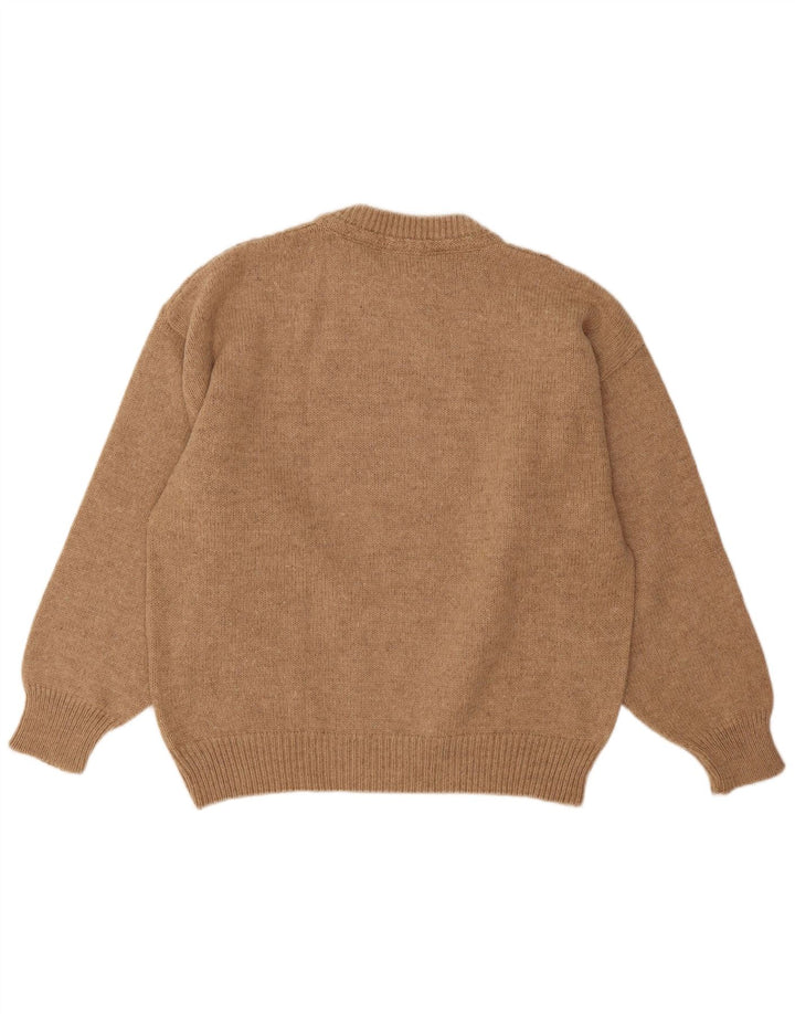 Tobia System Mens Crew Neck Jumper Sweater IT 48 Medium Beige Wool