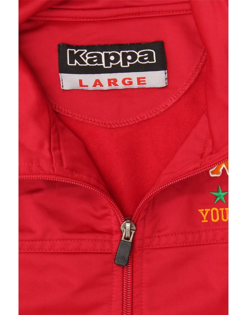 KAPPA Womens Graphic Tracksuit Top Jacket UK 16 Large Red Colourblock Vintage Kappa and Second-Hand Kappa from Messina Hembry 